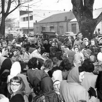 Pioneer Park, Puyallup - Christmas time around 1955